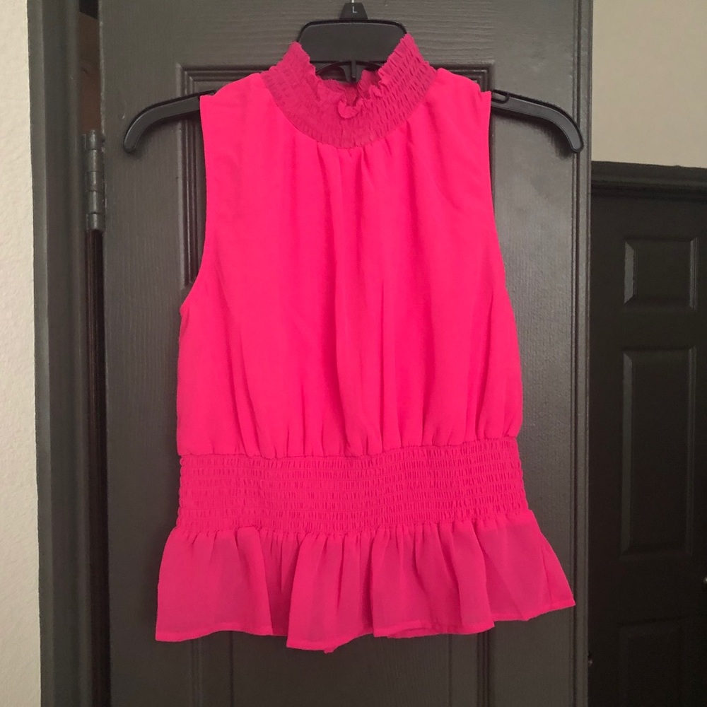Hot pink blouse!